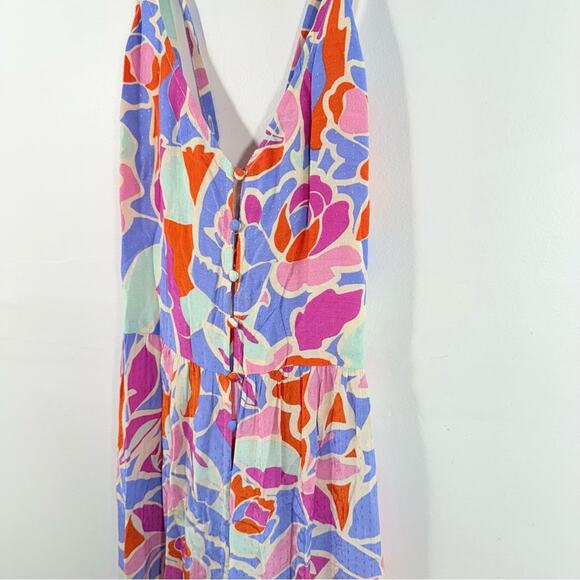 FRNCH Paris Amande Multicolor Geometric Maxi Tiered Textured Dress Small - Picture 5 of 16